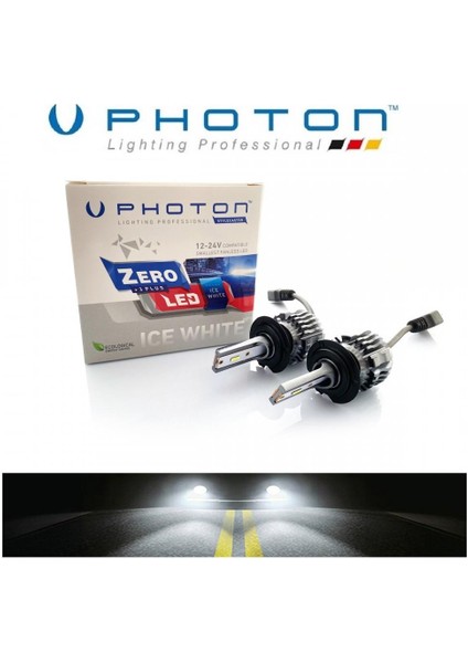 H7 Photon LED Xenon Oto Ampul Zero Fansız Beyaz