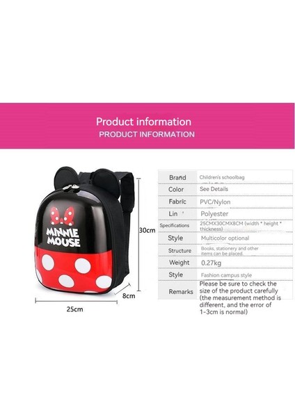 Ivy Stationery Pvc Sert Kabuk Mickey Mouse Sırt Çantası (Yurt Dışından)