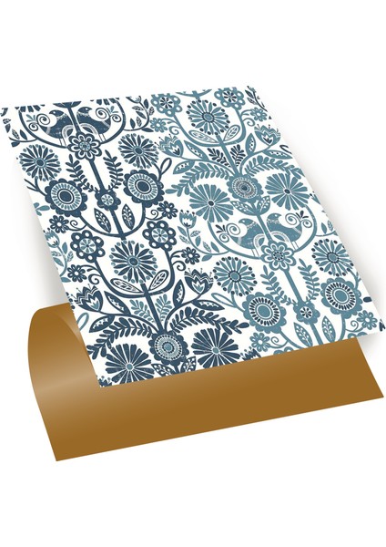 Kendinden Yapışkanlı Mavi Kuş Desenli Pvc Karo 30x30 cm 11 Adet 1m2