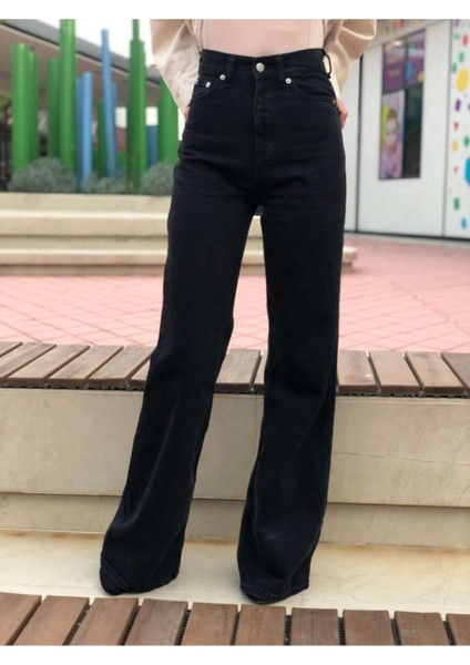 Cep Detaylı Yüksek Bel 90's Wide Leg Jeans