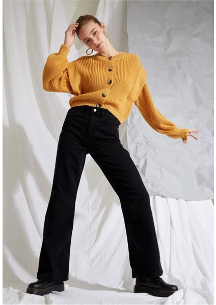 Salaş Süper Yüksek Bel Wide Leg Power Likralı Palazzo Jeans