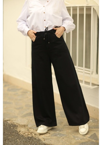 Kadın Süper Yüksek Bel Geniş Paça Wide Leg Jeans Pantolon