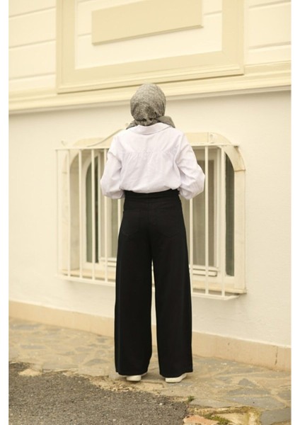 Kadın Süper Yüksek Bel Geniş Paça Wide Leg Jeans Pantolon fiyatları