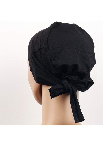 Dikişsiz Bağlamalı Tesettür Bone - Bağlamalı Bandana