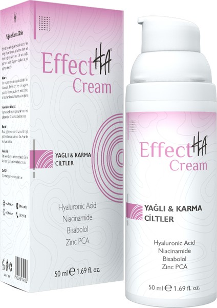 EffectHA Cream Yağlı & Karma Ciltler İçin Nemlendirici Bakım Kremi 50ml