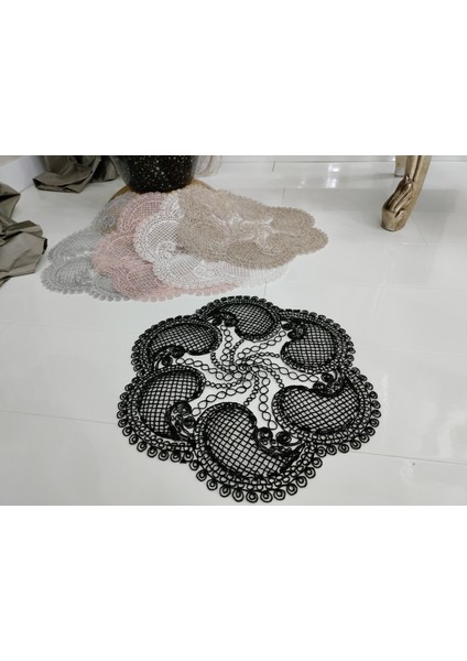 Neubella Home Amerikan Servis Özel Nakış Tasarım Supla Nehir Masa Ve Sunum Takımı Çeyizlik Siyah modelleri