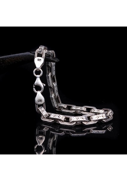 Desen Motifli 925 Ayar Gümüş Bileklik fiyatları