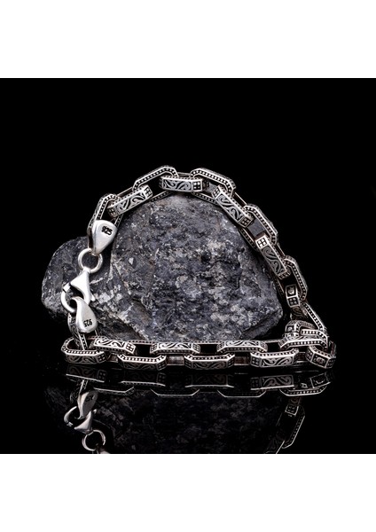 Desen Motifli 925 Ayar Gümüş Bileklik indirimleri