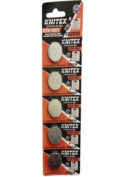 Knıtex CR-2032 Lithium 3V Para Pil 5 Adetli 1 Kart