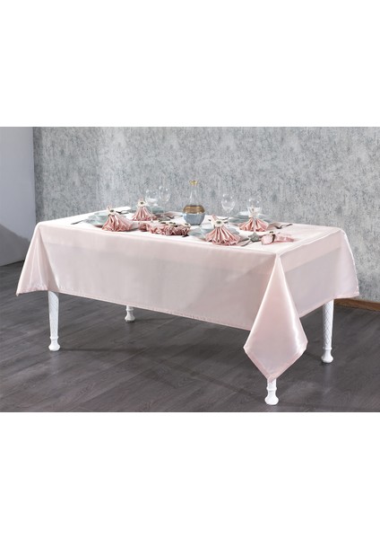 Kristal Monoray Kumaş Pudra Masa Örtüsü Ve Peçeteli Sofra Takımı 8 Kişilik Dikdörtgen 160x220 cm 17 Parça - 723