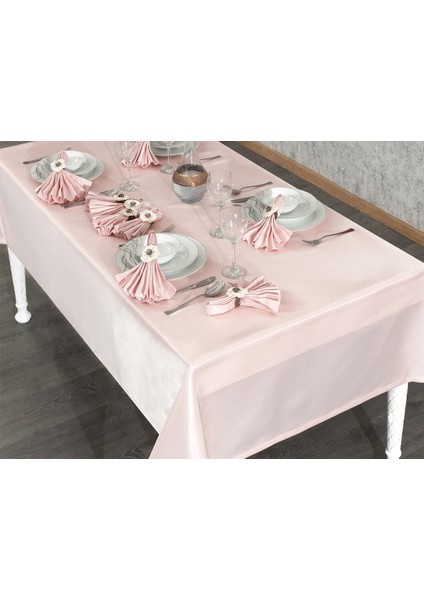 Kristal Monoray Kumaş Pudra Masa Örtüsü Ve Peçeteli Sofra Takımı 8 Kişilik Dikdörtgen 160x220 cm 17 Parça - 723 indirimleri