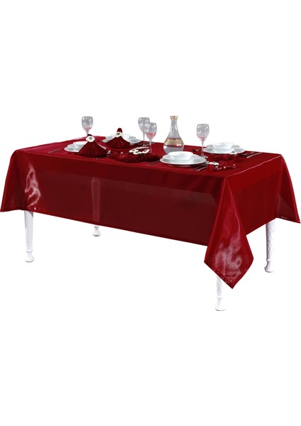 Kristal Monoray Kumaş Kırmızı Masa Örtüsü Ve Peçeteli Sofra Takımı 8 Kişilik Dikdörtgen 160x220 cm 17 Parça - 722 modelleri