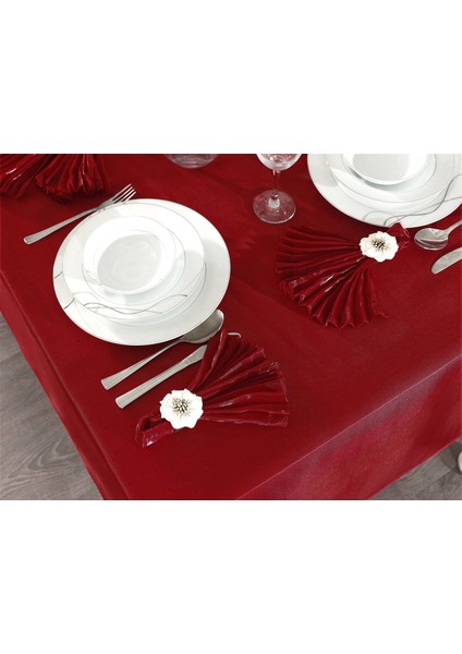 Kristal Monoray Kumaş Kırmızı Masa Örtüsü Ve Peçeteli Sofra Takımı 8 Kişilik Dikdörtgen 160x220 cm 17 Parça - 722 fırsatları