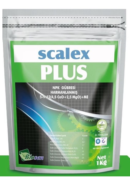 Scalex Plus ( Mikroelement Takviyeli Harmanlanmış Npk Gübresi) -1 kg