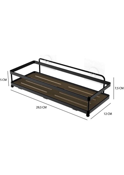Teknotel Yapışkanlı Kancalı 2'li Banyo & mutfak Rafı Silver ST280H