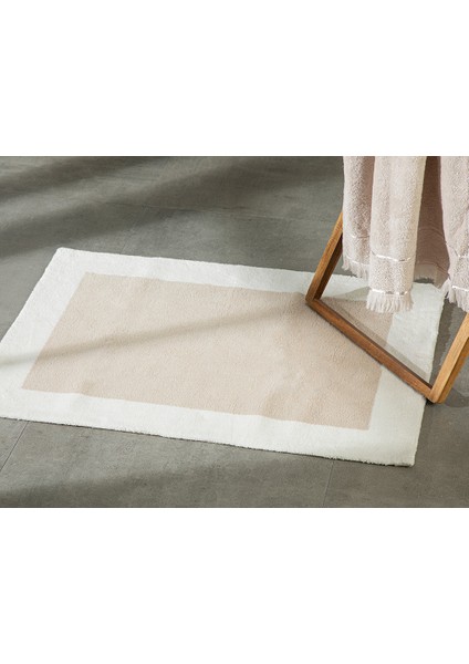 Tetra Pamuklu Banyo Paspası 60 x 90 cm Ekru-Bej