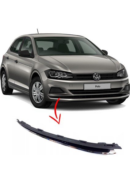 Volkswagen Polo 2018 - 2021 Tampon Alt Süs Çıtası Sağ Nikelajlı - 2G0853677E