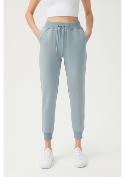Kadın Mavi Gri Jogger Eşofman Altı Sweatpants
