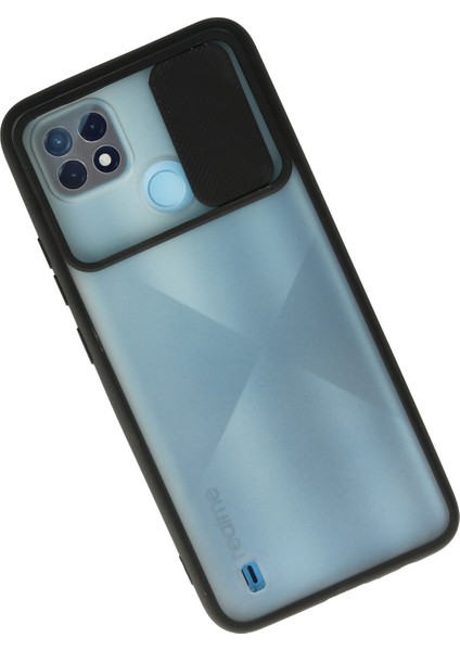 Realme C21 Kılıf Palm Buzlu Kamera Sürgülü Silikon - Siyah 300099 fiyatları