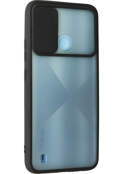 Realme C21 Kılıf Palm Buzlu Kamera Sürgülü Silikon - Siyah 300099 modelleri