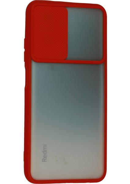 Xiaomi Redmi Note 10 Kılıf Palm Buzlu Kamera Sürgülü Silikon - Kırmızı 300099
