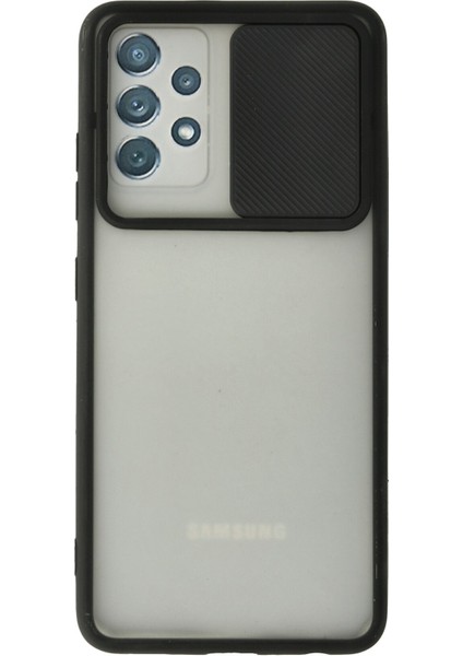 Samsung Galaxy A52 Kılıf Palm Buzlu Kamera Sürgülü Silikon - Siyah 300099