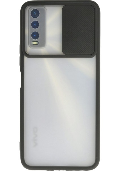 Vivo Y11S Kılıf Palm Buzlu Kamera Sürgülü Silikon - Siyah 300099