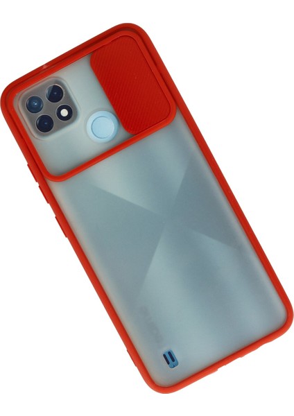 Realme C21 Kılıf Palm Buzlu Kamera Sürgülü Silikon - Kırmızı 300099 fiyatları