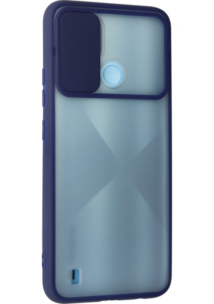 Realme C21 Kılıf Palm Buzlu Kamera Sürgülü Silikon - Lacivert 300099 modelleri
