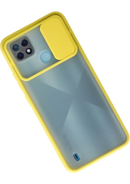 Realme C21 Kılıf Palm Buzlu Kamera Sürgülü Silikon - Sarı 300099 fiyatları