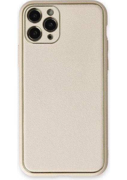 Apple iPhone 11 Pro Max Kılıf Coco Deri Silikon Kapak - Beyaz