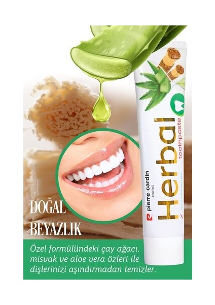 Aloe Vera & Misvak & Çay Ağacı Özlü Bitkisel Diş Macunu - 75 ml