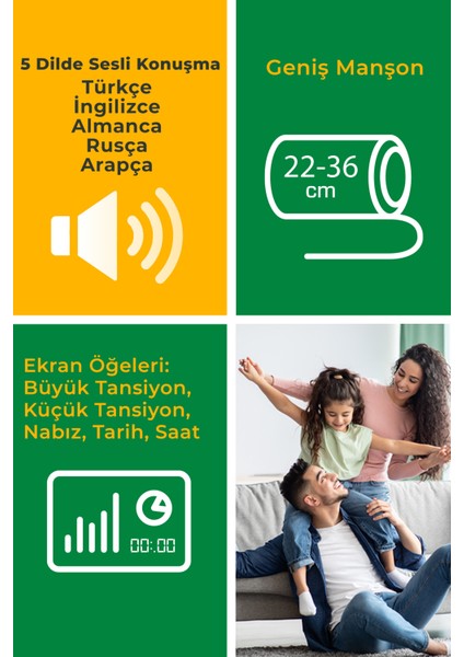 48627 5 Dilde Konuşan Koldan Tansiyon Ölçer