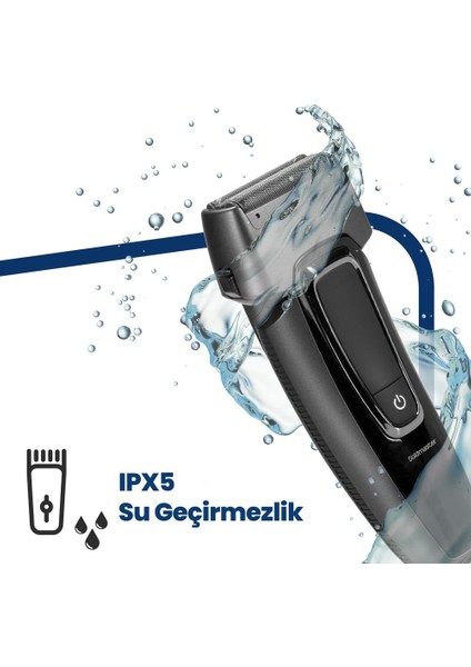 Real GM9119 Islak Kuru Ipx5 Su Geçirmez Li-Ion Bataryalı Sakal ve Favori Şekillendirici Tıraş Makinesi