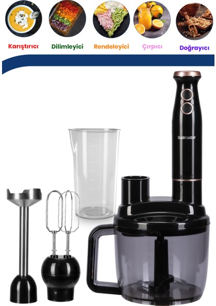 Bestrobot 1500 Watt 5 In 1 Goldmaster Bestrobot 1500 Watt 5 In 1 Mutfak Robotu Multi Blender Seti GM7270