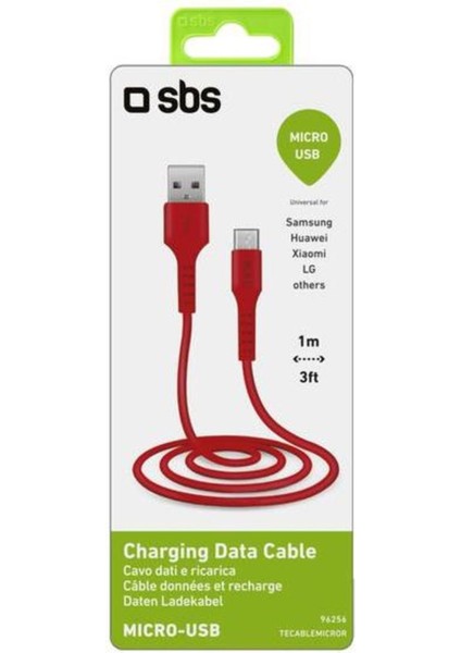 Data Kablosu Kırmızı Tecable Micror