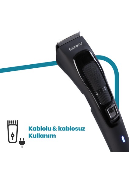 Sigma GM-8144 Kablosuz & Kablolu Li-Ion Saç ve Sakal Şekillendirme Makinesi