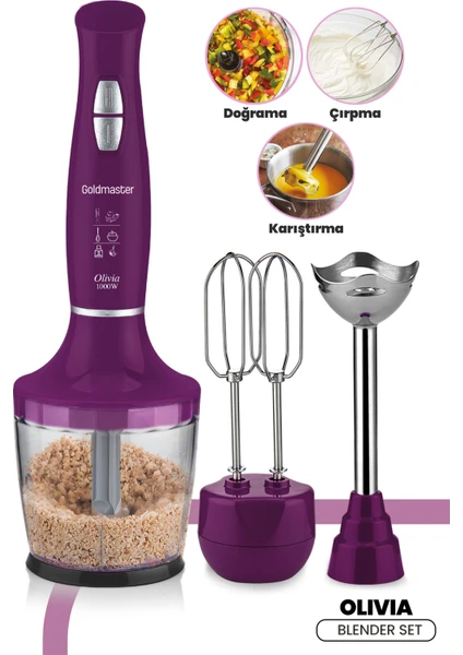 Olivia 1000 W Blender Seti