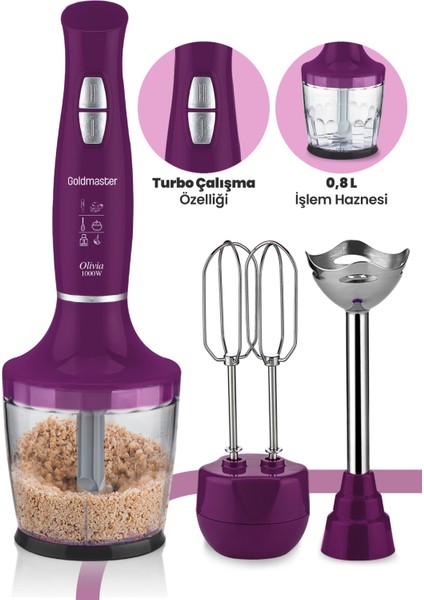 Olivia 1000 W Blender Seti