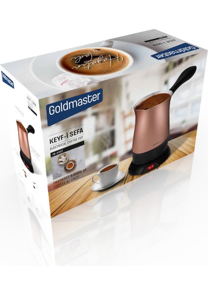 Keyf-I Sefa Gold 5 Fincan Kapasiteli Paslanmaz Çelik Elektrikli Cezve IN-6307G indirimleri