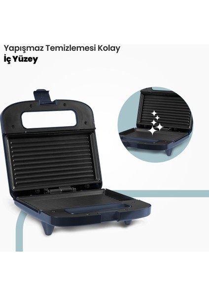 Miss 750W Isınmaya Dayanıklı Tost ve Izgara Makinesi Ege Mavisi In 6409 modelleri