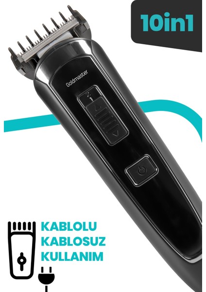 Boss Şarjlı Kablolu & Kablosuz Standlı Lithium Ion 10 In 1 Erkek Bakım Seti Boss GM-8192