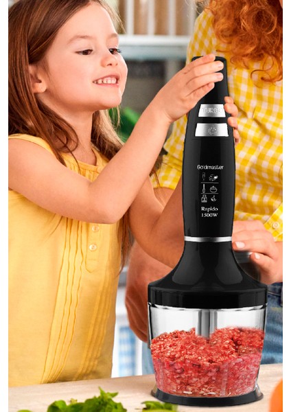 GM-7265 Rapido 1500 W Blender Set Siyah