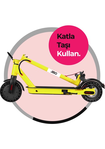JB-501Y Sarı Katlanabilir Farlı Elektrikli Scooter