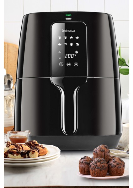 Cookfry Dijital Dokunmatik 8 Ön Programlı Airfryer Yağsız Sıcak Hava Fritöz