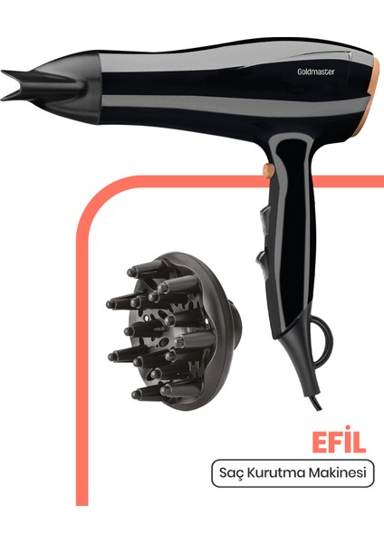 Efil 2400W Dc Motor Katlanabilir Saç Kurutma Fön Makinesi BY4104