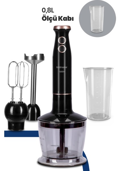 GM7271 Bestblend 1500 Watt 4 Bıçaklı Paslanmaz 3 In 1 Blender Seti