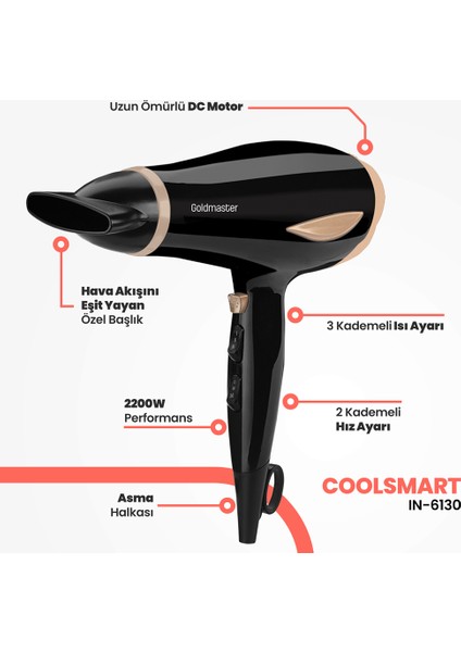 IN-6130 Coolsmart Saç Kurutma Makinası modelleri