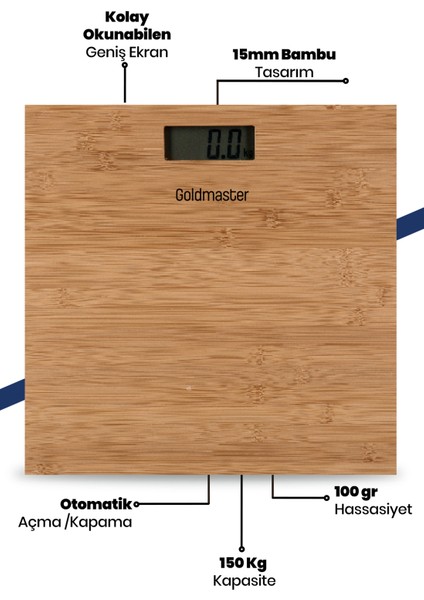 PN-3211 Pronatural Dijital Bambu Banyo Baskülü