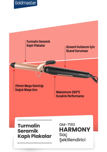 Harmony Turmalin Seramik Plakalı 360 Derece Dönebilir Kablo Saç Şekillendirici Maşa indirimleri